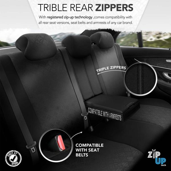 Auto Sitzbezug Set Universal Vorne und Hinten Komfortabel Komplett Set